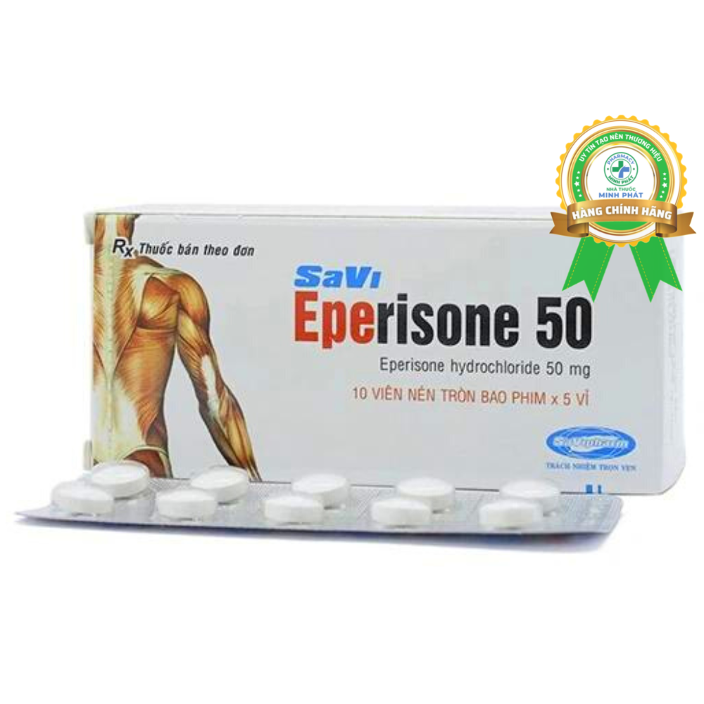 Thuốc Eperisone 50 Savi điều trị cứng cơ, viêm xương khớp (5 vỉ x 10 viên)